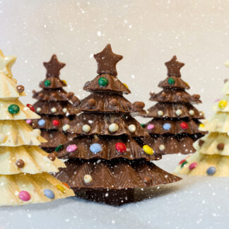 Forest of chocolate 3D Christmas trees