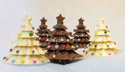 Forest of chocolate 3D Christmas trees